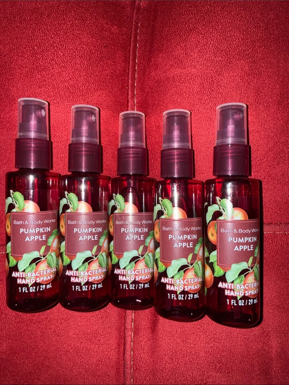 BBW 5pc Pumpkin Apple Antibacterial hand spray